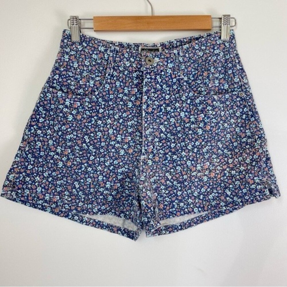 Vintage Xhilaration Purple Floral Denim Shorts Y2K Size 7/8